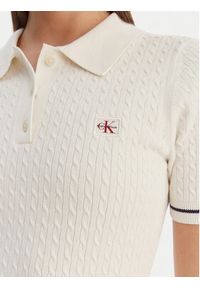 Calvin Klein Sukienka codzienna Microcable LV047F323G Beżowy Slim Fit. Okazja: na co dzień. Kolor: beżowy. Materiał: bawełna. Typ sukienki: proste. Styl: casual #3