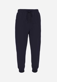 Born2be - Granatowe Spodnie Dresowe z Bawełną ze Ściągaczami Hailise. Okazja: na co dzień, do domu. Kolor: niebieski. Materiał: bawełna, dresówka. Styl: casual, sportowy #3