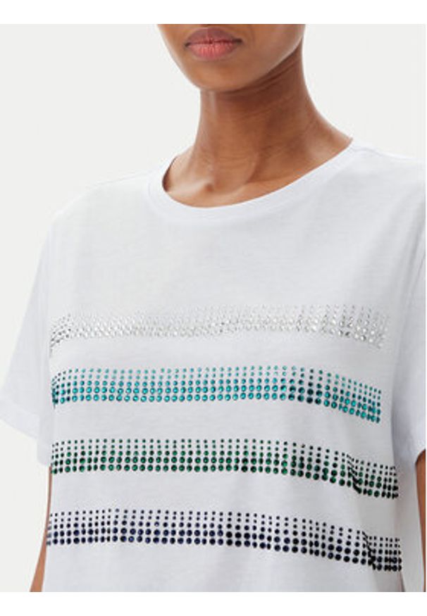 Marella T-Shirt Foglia 2515971042 Biały Regular Fit. Kolor: biały. Materiał: bawełna