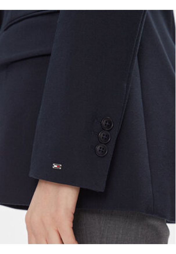 TOMMY HILFIGER - Tommy Hilfiger Marynarka WW0WW40341 Granatowy Slim Fit. Kolor: niebieski. Materiał: wiskoza