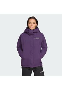 Adidas - Kurtka ocieplana Terrex Multi 2L RAIN.RDY. Kolor: fioletowy. Sport: snowboard, turystyka piesza, narciarstwo