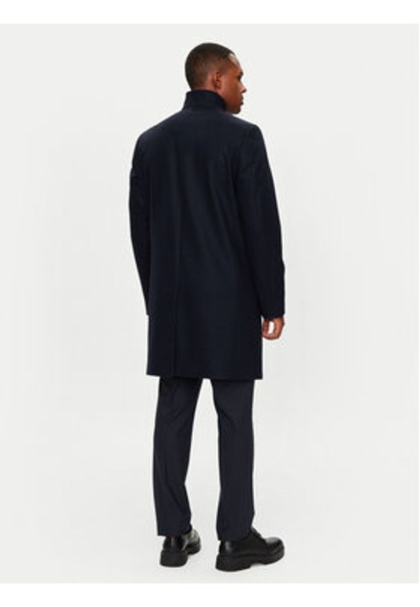 Hugo Płaszcz wełniany Mintra X2441 50528837 Granatowy Regular Fit. Kolor: niebieski. Materiał: wełna
