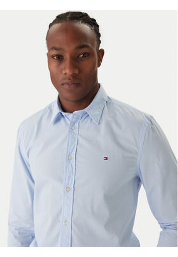 TOMMY HILFIGER - Tommy Hilfiger Koszula MW0MW40460 Błękitny Slim Fit. Kolor: niebieski. Materiał: bawełna