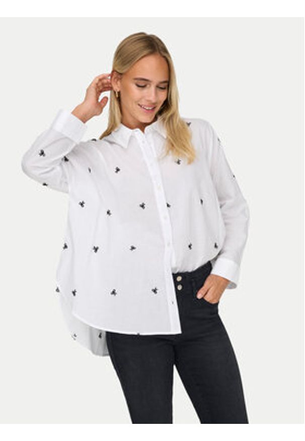 only - ONLY Koszula 15283743 Biały Box Fit. Kolor: biały. Materiał: bawełna