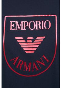 Emporio Armani Underwear koszula nocna bawełniana kolor granatowy bawełniana. Kolor: niebieski. Materiał: bawełna. Długość: krótkie. Wzór: nadruk