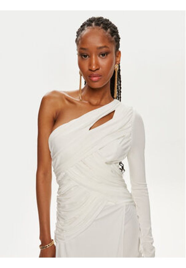 TwinSet - TWINSET Sukienka wieczorowa 241TP2740 Biały Slim Fit. Kolor: biały. Materiał: wiskoza. Styl: wizytowy