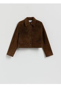 Reserved - Skórzana marynarka - brązowy. Kolor: brązowy. Materiał: skóra. Długość: krótkie