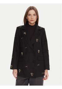 LOLA CASADEMUNT Marynarka LF2502014 Czarny Regular Fit. Kolor: czarny. Materiał: syntetyk #1