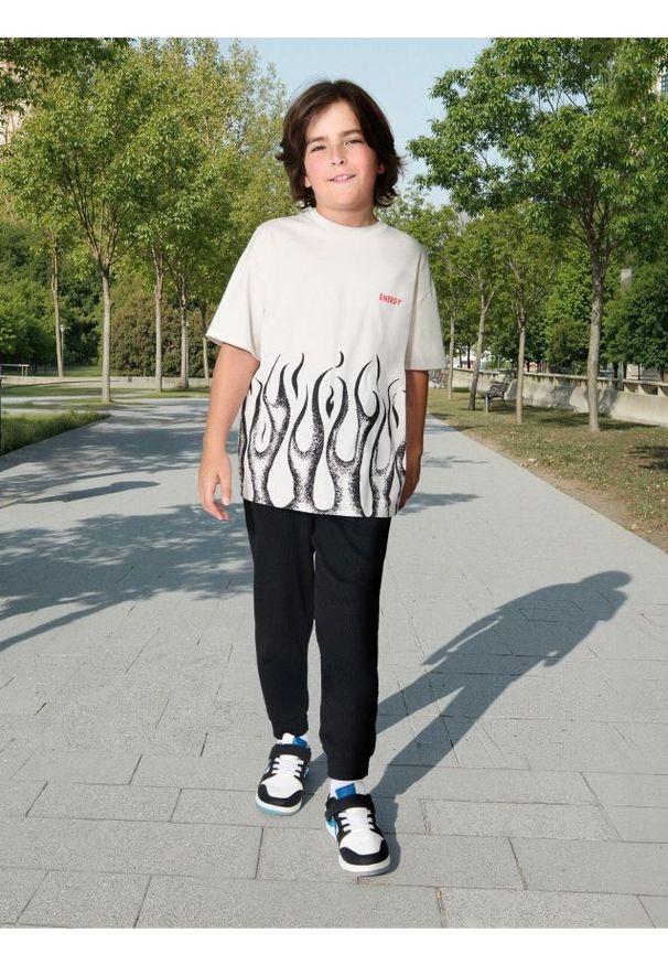 Sinsay - Koszulka z nadrukiem - szary. Kolor: szary. Wzór: nadruk