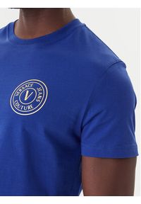 Versace Jeans Couture T-Shirt 79GAHT00 CJ00T Niebieski Regular Fit. Kolor: niebieski. Materiał: bawełna #4