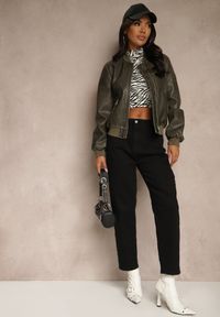 Renee - Czarne Jeansy Mom Fit Regular Waist Feselesa. Okazja: na spacer. Kolor: czarny. Styl: elegancki