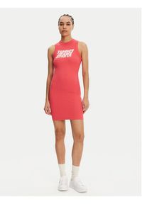 Tommy Jeans Sukienka codzienna Bubble DW0DW21351 Koralowy Slim Fit. Okazja: na co dzień. Kolor: pomarańczowy. Materiał: bawełna. Typ sukienki: proste. Styl: casual