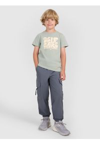 4f - 4F Spodnie casual cargo chłopięce - szare 134 (8-9 lat). Okazja: na co dzień. Kolor: szary. Sezon: lato. Styl: casual #1