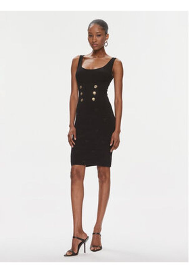 Pinko Sukienka dzianinowa Cactus 102879 A1LK Czarny Slim Fit. Kolor: czarny. Materiał: syntetyk