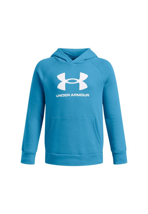 Bluza z kapturem dla dzieci Under Armour Rival Fleece Big Logo. Typ kołnierza: kaptur. Kolor: biały, niebieski, wielokolorowy. Materiał: bawełna