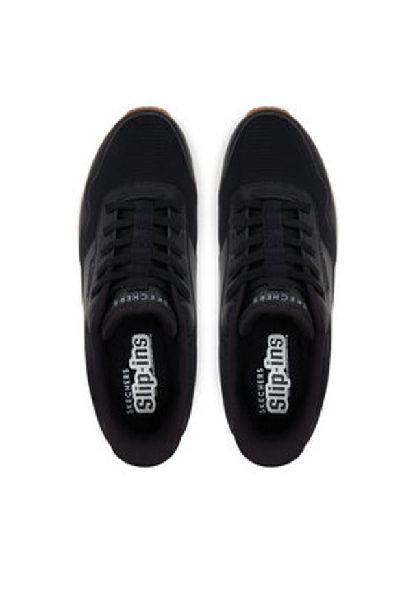 skechers - Skechers Sneakersy Uno-Banksia 183022/BLK Czarny. Kolor: czarny. Materiał: skóra