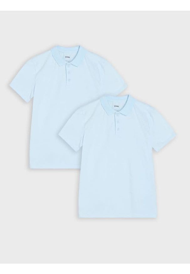 Sinsay - Koszulka polo 2 pack - błękitny. Typ kołnierza: polo. Kolor: niebieski