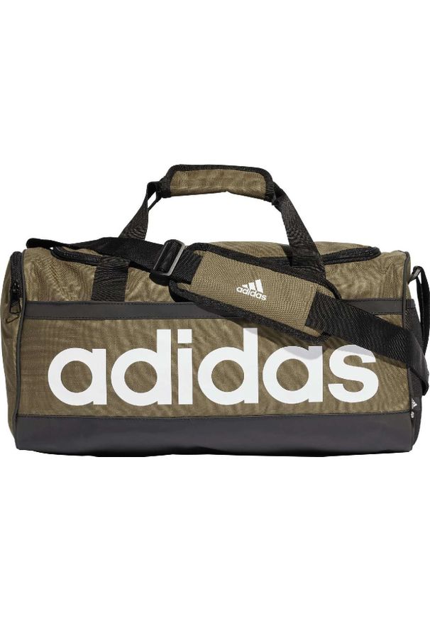 Adidas Torba sportowa Essentials Linear Duffel M oliwkowa (HR5350). Kolor: oliwkowy