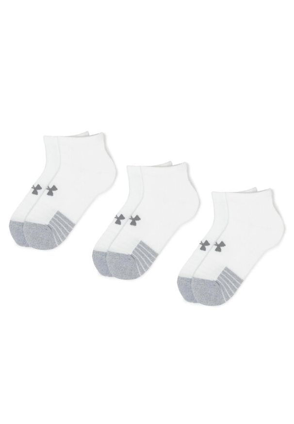 Under Armour Zestaw 3 par niskich skarpet unisex Heatgear Lo Cut Sock 1346753-100 Biały. Kolor: biały. Materiał: materiał