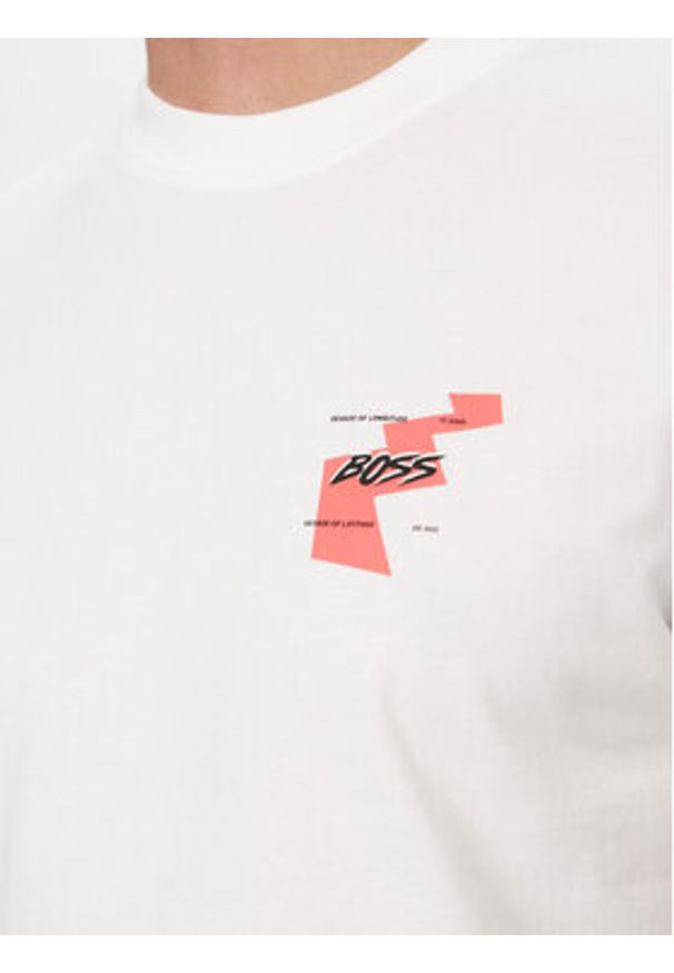 BOSS T-Shirt Movement 50561872 Kremowy Regular Fit. Kolor: kremowy. Materiał: bawełna