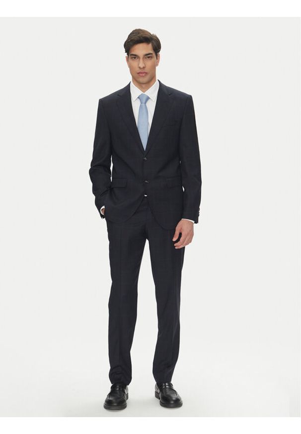 BOSS Garnitur H-Jeckson 50546122 Granatowy Regular Fit. Kolor: niebieski. Materiał: wełna