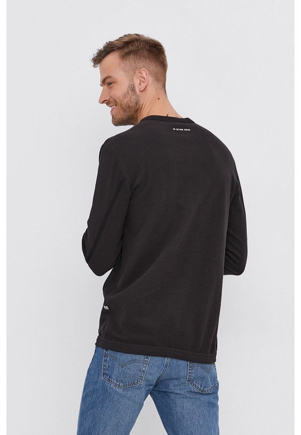 G-Star RAW - G-Star Raw - Longsleeve. Okazja: na co dzień. Kolor: czarny. Długość rękawa: długi rękaw. Wzór: nadruk. Styl: casual