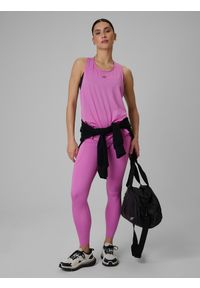 4f - 4F Top loose treningowy szybkoschnący damski - różowy S. Kolor: różowy. Materiał: tkanina. Sport: joga i pilates, fitness #2