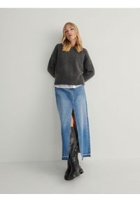 Reserved - Jeansowa spódnica maxi - niebieski. Kolor: niebieski. Materiał: jeans #1