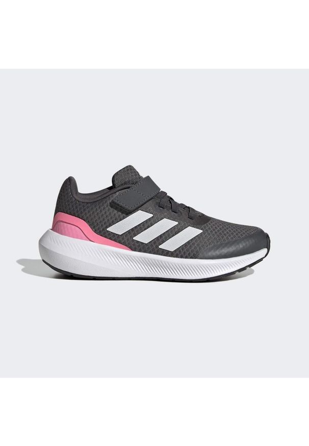 Buty do chodzenia dla dzieci Adidas RunFalcon 3.0 Elastic Lace Top Strap. Okazja: na co dzień. Kolor: biały, wielokolorowy, różowy, szary. Materiał: materiał. Sport: turystyka piesza