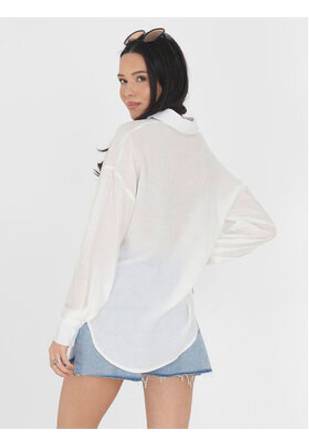 Brave Soul Koszula LSH-573KENDALL Biały Straight Fit. Kolor: biały. Materiał: wiskoza