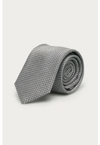 Calvin Klein - Krawat. Kolor: szary. Materiał: wełna, tkanina, jedwab #1
