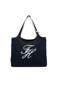 TOMMY HILFIGER - Tommy Hilfiger Torebka Th Summer Tote Canvas AW0AW18398 Granatowy. Kolor: niebieski #6