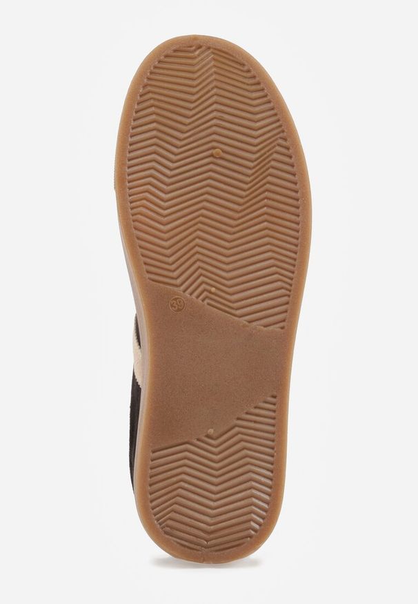 Renee - Czarne Sneakersy na Platformie w Stylu Tenisówek Ozdobione Paskami Ladia. Okazja: na co dzień. Zapięcie: pasek. Kolor: czarny. Materiał: jeans. Wzór: aplikacja. Sezon: wiosna. Obcas: na platformie