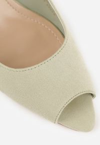 Renee - Zielone Sandały na Szpilce z Wycięciem na Palce i Odkrytą Piętą Zitissa. Zapięcie: sprzączka. Kolor: zielony. Sezon: wiosna. Obcas: na szpilce. Styl: elegancki. Wysokość obcasa: średni #2