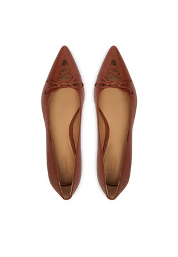 Lauren Ralph Lauren - LAUREN RALPH LAUREN Baleriny 802P06376001 Brązowy. Kolor: brązowy. Materiał: skóra