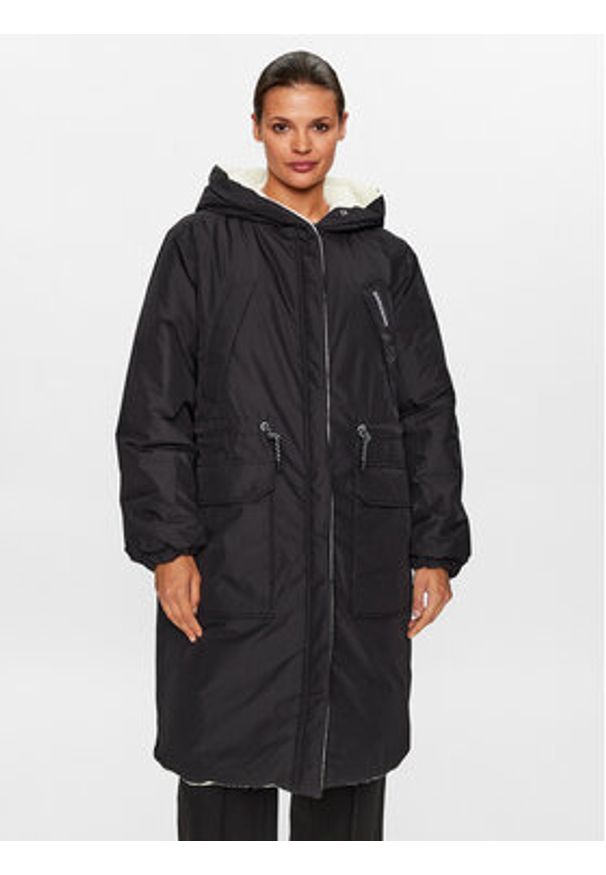 Didriksons Parka Anna 504259 Czarny Regular Fit. Kolor: czarny. Materiał: syntetyk