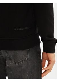 Karl Lagerfeld - KARL LAGERFELD Bluza 705751 500900 Czarny Regular Fit. Typ kołnierza: dekolt w karo. Kolor: czarny. Materiał: bawełna #3