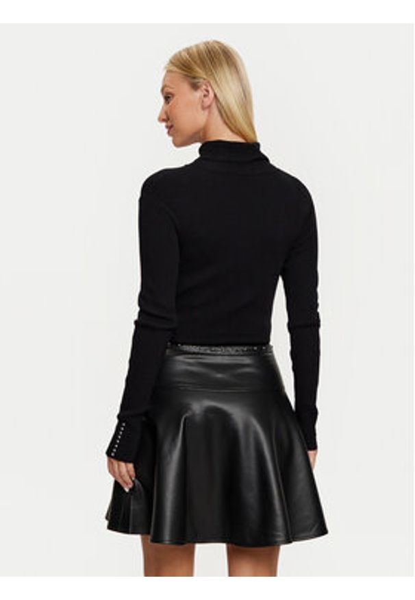 Morgan Sukienka dzianinowa 242-RPEPPER Czarny Slim Fit. Kolor: czarny. Materiał: skóra, wiskoza