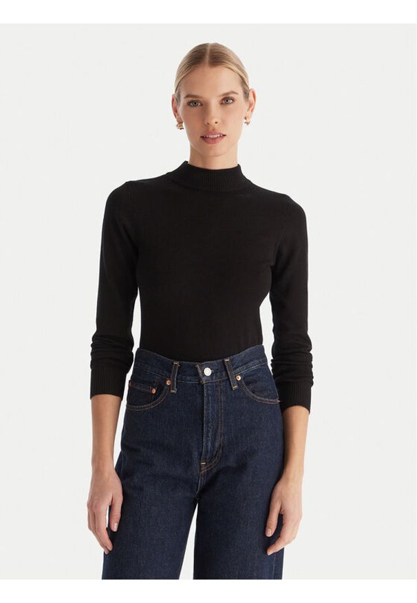 ACCESS FASHION Golf 54-8074 Czarny Regular Fit. Typ kołnierza: golf. Kolor: czarny. Materiał: wiskoza