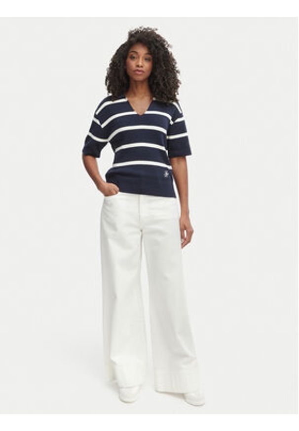 TOMMY HILFIGER - Tommy Hilfiger Sweter WW0WW45400 Granatowy Regular Fit. Kolor: niebieski. Materiał: bawełna