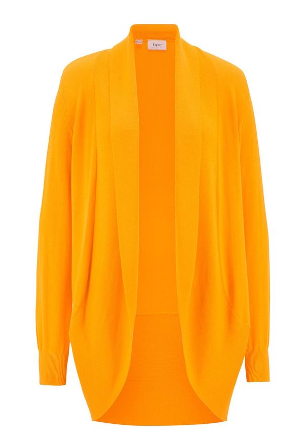 Sweter bez zapięcia, długi rękaw bonprix żółto-pomarańczowy. Kolor: żółty. Długość rękawa: długi rękaw. Długość: długie