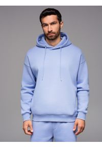 Ombre Clothing - Dresowa bluza unisex z kapturem i kieszeniami – lawendowa V9 OU-SNBC-0105 - XL/XXL. Okazja: na co dzień. Typ kołnierza: kaptur. Kolor: fioletowy. Materiał: dresówka. Wzór: aplikacja. Styl: casual #6