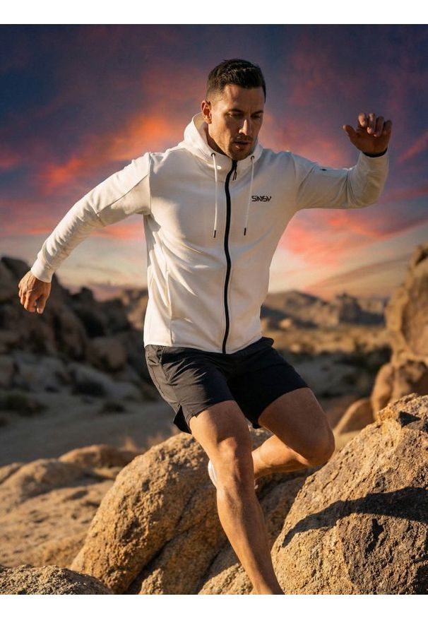 Sinsay - Rozpinana bluza z kapturem - biały. Typ kołnierza: kaptur. Kolor: biały