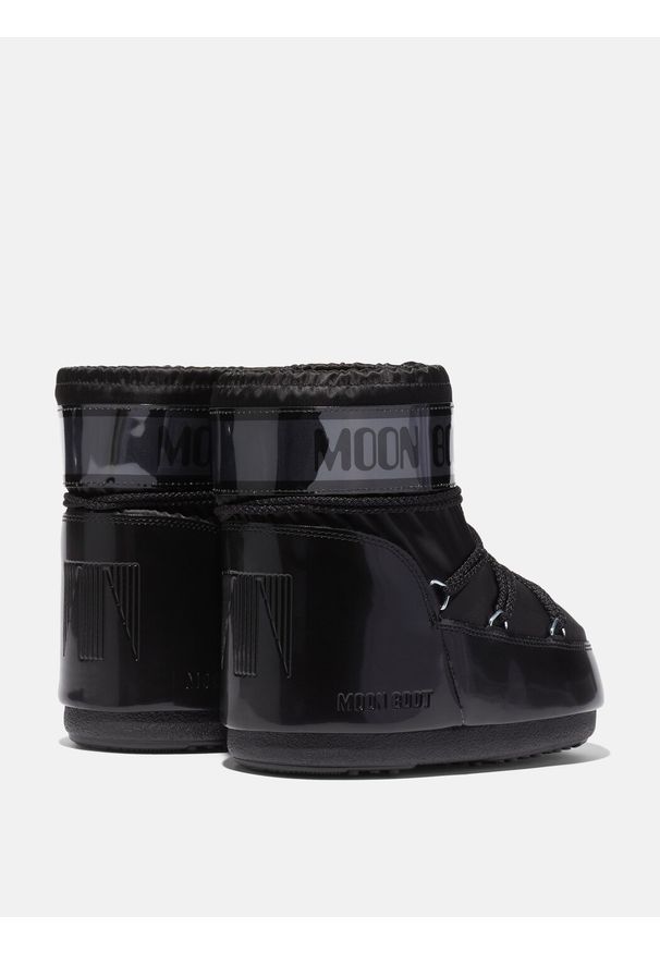 Śniegowce damskie Moon Boot ICON LOW GLANCE BLACK SATIN BOOTS. Kolor: czarny