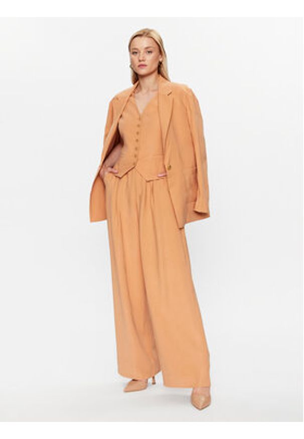 DKNY Spodnie palazzo P3EK8Q84 Pomarańczowy Regular Fit. Kolor: pomarańczowy. Materiał: syntetyk
