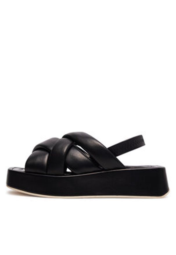Pollini Sandały SA16266I1ITE0000 Czarny. Kolor: czarny. Materiał: skóra