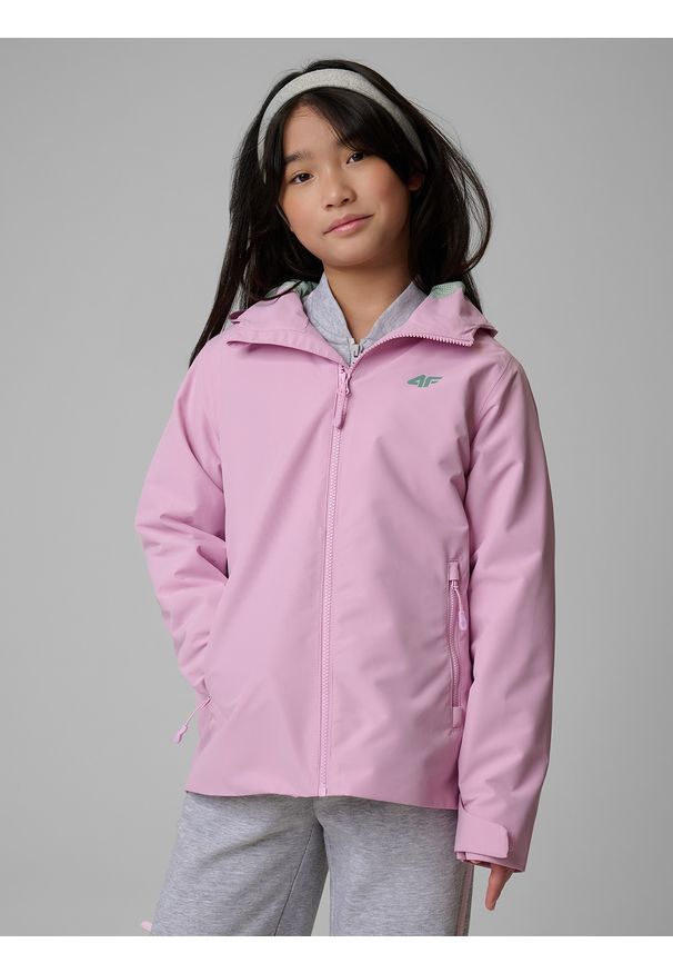 4f - 4F Kurtka przejściowa membrana 5000 dziecięca - różowa 164 (13-14 lat). Okazja: na spacer, na co dzień, na uczelnię. Kolor: różowy. Sezon: lato. Styl: casual
