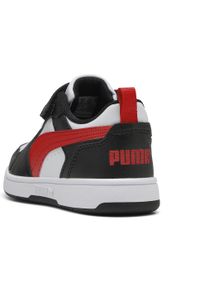 Puma - Dziecięce sneakersy PUMA Rebound V6 Lo PUMA White For All Time Red Black. Kolor: biały, czarny, czerwony, wielokolorowy