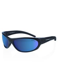 OPC - Okulary przeciwsłoneczne MILITARY MARINES Matt Black Blue REVO + ETUI. Kolor: czarny, wielokolorowy, niebieski. Wzór: moro
