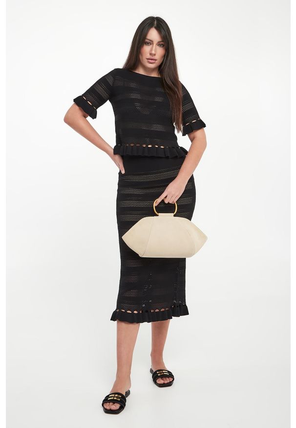 Twinset Milano - Sweter damski ażurowy TWINSET. Wzór: ażurowy